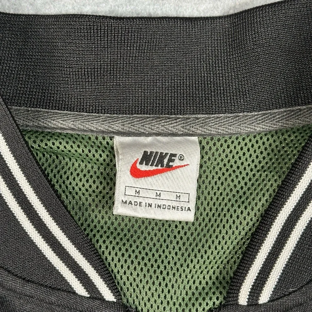 Nike Y2K Zip Jacket Short Sleeve Black Mesh Lined Swoosh Mens M Vintage